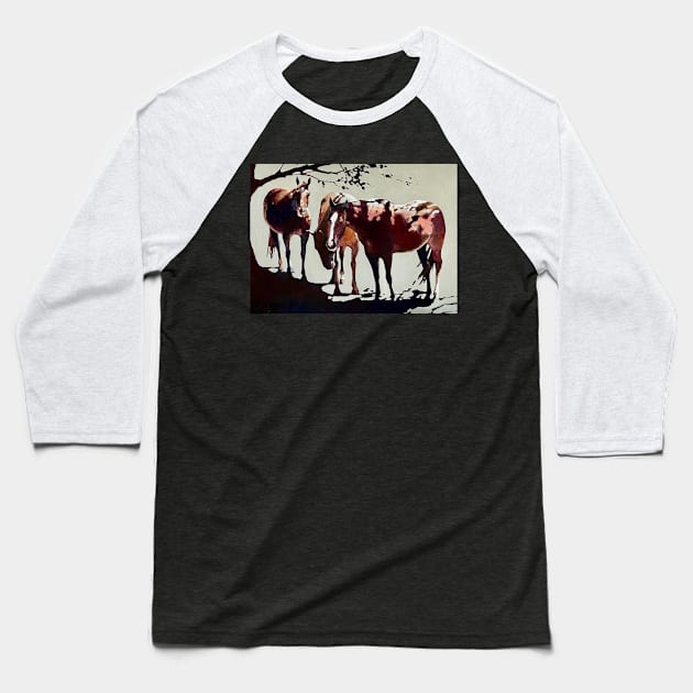 horse group Baseball T-Shirt by hortonfineart